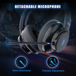 SADES Runner độ trễ thấp không dây có dây chơi game tai nghe Tai nghe với Mic có thể điều chỉnh headbands cho Xbox PS4 di động PC - Product Image 3