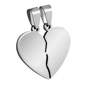 Ciondolo a Cuore in Acciaio 26x27mm, Charm e Pendente di Alta Qualità - Product Image 1