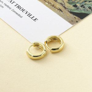 <b>Huggie</b> Earrings Small Round Minimalist Gold <b>Silver</b> Rose Gold Unisex Everyday Wear - Product Image 2