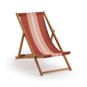 Tumbona de Playa Plegable de Madera con Respaldo Ajustable y Lona a Rayas con Certificación BSCI - Product Image 4