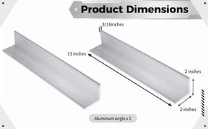 CNC gia công nhôm góc thanh 13 inch chiều dài và 3/16 inch độ dày - Product Image 2