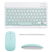 Set Keyboard dan Mouse Nirkabel Ultra-tipis, Keyboard Bluetooth Warna-warni Mini Yang Dapat Diisi Ulang dengan Mouse untuk PC Ponsel Tablet Laptop