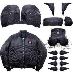 DiZNEW <span class=keywords><strong>Giacca</strong></span> Invernale Personalizzata da <span class=keywords><strong>Uomo</strong></span> con Cappuccio, Stile Punk, Nera, Zip Intera, Piumino in Misto <span class=keywords><strong>Cashmere</strong></span> Rimovibile - Product Image 3