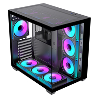 Lovingcool nuevo diseño Vertical torres completas cubierta de escritorio ATX CPU ARGB cubo Mesa Gaming PC caso vidrio ordenador aleación de aluminio