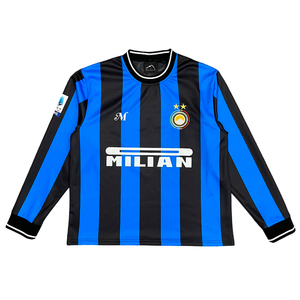 Camiseta de Fútbol Sublimada Personalizada OEM ODM, Cuello Redondo Informal, Manga Larga a Rayas, 100% Poliéster, Secado Rápido, Transpirable, Unisex para Adultos - Product Image 2