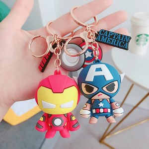 Simpatico cartone animato 3D <span class=keywords><strong>Marvel</strong></span> Spider-Man Captain Doll portachiavi con cinturino da polso portachiavi personalizzati portachiavi regalo promozionale all'ingrosso - Product Image 1