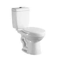 Ensemble WC moderne en céramique deux pièces, à évacuation en S, double chasse, auto-nettoyant, émaillé, allongé, à poser au sol pour salle de bain