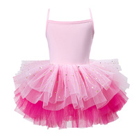 Nouveauté : Justaucorps de danse pour filles et enfants avec jupe, en maille brillante à étoiles, pour l'entraînement de ballet