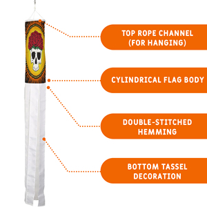 Decoración Personalizada del Día de Muertos en México, Vela de Viento con Impresión Digital para Jardín, Patio o Terraza - Product Image 3