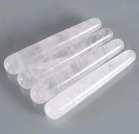 Bâton de massage Gua Sha blanc pour le visage, drainage lymphatique, soin de la peau, outil en pierre cylindrique personnalisable