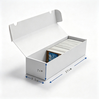 Boîte de rangement personnalisée blanche pour cartes à collectionner avec couvercle rabattable, organisateur en carton pour cartes TCG, jeux sportifs et cartes de collection