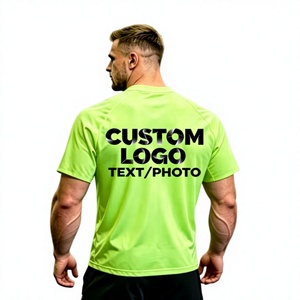 Custom Logo Men's Short Sleeve T-Shirt 100% Polyester Quick Dry Jersey O-Neck Casual Printed Design 5PCS - Product Image 3