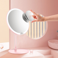 Miroir de maquillage portable éclairé rechargeable par USB avec 3 modes d'éclairage, miroir de beauté de bureau