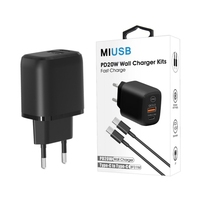 Chargeur de téléphone PD 20W de haute qualité avec ensemble de câbles de type c à type c chargeur mural type-c pour téléphone 16 15 14 13 pro max
