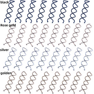 ปิ่นปักผมฐานเป็นรูปตัวยูสำหรับผมสีบลอนด์โบราณสีทองสีดำอุปกรณ์เสริมกิ๊บติดผมกิ๊บหนีบผมเกลียวโลหะสำหรับผม - Product Image 1