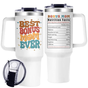 Vaso Térmico de Acero Inoxidable de 40 oz con Tapa y Pajita - El Mejor Regalo para 'La Mejor Mamá del Mundo' para Hijas/Hijos, Cumpleaños, Día de la <span class=keywords><strong>Madre</strong></span> - Product Image 1