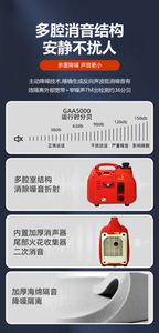  Ini 電気 3Kw 3Kva 3000W 静音ミニパワー ポータブルガソリンインバーター発電機 - Product Image 5