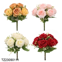 Vente en gros Ensemble de fleurs artificielles en plastique simulant un toucher réel Fleurs artificielles et décorations pour mariage
