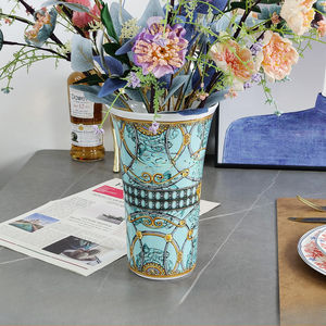 Jarrón de cerámica con forma de cuerno nórdico moderno y Simple hueso China decoración del hogar sala de estar TV decoración del gabinete - Product Image 3