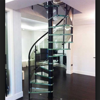 DAIYA – escalier en spirale à led avec bande de roulement en verre trempé, rampe d'escalier