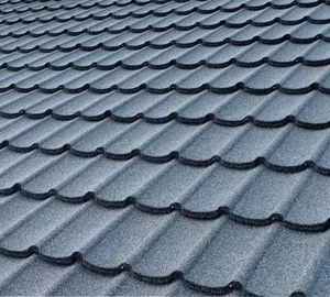 Hoja de techo de metal recubierta de piedra de Color para casa de Villa, estilo <span class=keywords><strong>Tudor</strong></span>, buenas Tejas resistentes a terremotos - Product Image 6