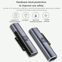 Adaptateur de charge rapide pour ordinateur portable Microsoft Surface Pro X 8 7 6 5 4 Go Book Type C DC PD avec chargeur magnétique en alliage d'aluminium