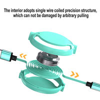 Cable USB retráctil 3 en 1 portátil de la mejor oferta, carga rápida extensible para dispositivos IOS, auriculares multiusos, carga múltiple