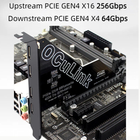 Carte d'extension TISHRIC PCIE 4.0 vers OCulink Hub PCIE 3.0 1X 4X 16X vers SFF-8612 & 8611 Carte adaptateur pour PC de bureau Expand U.2 SSD