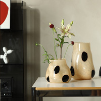 Lait créatif jade oblique verre hydroponique couleur bouteille vase sol verre vase grandes rayures rétro simple décoration vase à fleurs