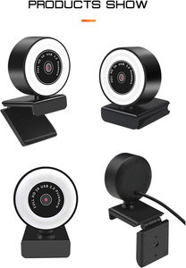 1080P 2K 4K HD Computadora Webcam Rotación <span class=keywords><strong>PC</strong></span> USB Video Web Cam Cámara Enfoque automático Transmisión en vivo Webcam con micrófono y anillo de luz de relleno - Product Image 5