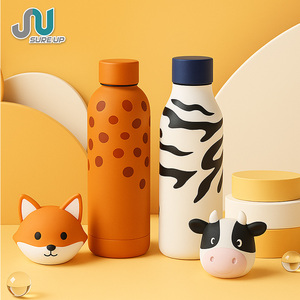 Gourde isotherme portable pour enfants en acier inoxydable 500 ml avec couvercle <span class=keywords><strong>renard</strong></span> mignon et base antidérapante, double paroi isolée, sans BPA - Product Image 2