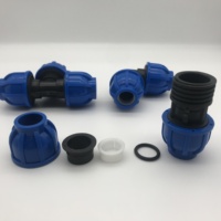 Raccords de tuyauterie PE sans soudure, épaissis, à joint réglable, connecteur rapide, pour tuyau d'eau 20mm, raccord en T 25mm, coude 1.0 pouce, robinet à bille 1/2 pouce