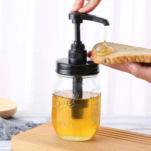 Rust Proof Plastic Mason Jar Kitchen Table Decor Mason Jar Syrup Honey Dispenser Pump Lids