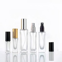 Flacon pulvérisateur de parfum portable carré en verre de 4ml, 5ml, 8ml, 10ml, 20ml, 30ml, avec bouchon à vis et pompe de diffusion, vente en gros