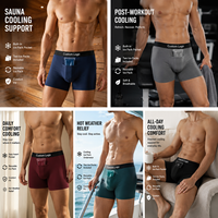 Sous-vêtements rafraîchissants pour hommes OEM ODM avec poche frontale facile d'accès, 2 packs de gel réutilisables, sauna, boxers confortables extensibles dans les 4 sens
