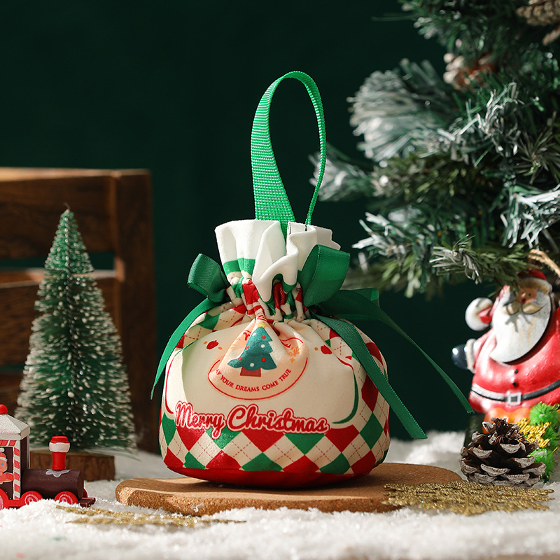 Sac à sucre de Noël en flanelle - Sapin de Noël
