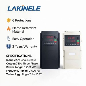 Variateur de fréquence (VFD) haute performance 0,75 kW triphasé/monophasé 220 V/380 V à contrôle vectoriel, protection IP20, contrôle précis de la vitesse du moteur - Product Image 1