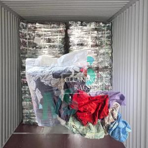 Chiffons industriels recyclés en coton pur, sac de 10 kg, couleurs mélangées, pour essuyage - Product Image 1