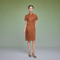 Robes élégantes pour femmes en soie de mûrier 100% pure, col montant, soie Gambiered, exquises, héritage culturel immatériel chinois, vente en gros
