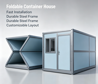 Maison conteneur pliable en acier pour bureau et dortoir de chantier temporaire