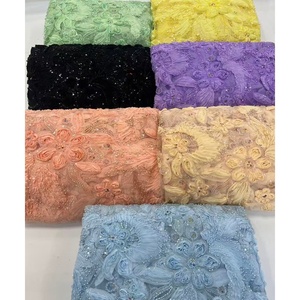 Tela de encaje de tul francés bordado Coral precio competitivo de ventas calientes con cuentas para <span class=keywords><strong>fiesta</strong></span> - Product Image 5