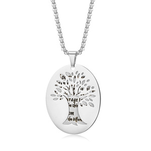 Serenity Oración Árbol DE LA VIDA Oración collar de acero inoxidable para hombres y mujeres colgante de oración unisex - Product Image 5