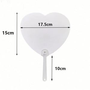 พัดลมพลาสติกเปล่าสำหรับพิมพ์ภาพสองด้าน รูปแบบกรอบรูป สำหรับงาน DIY พิมพ์โลโก้ โฆษณาส่งเสริมการขาย ของขวัญ งานฝีมือ สไตล์รัก - Product Image 4