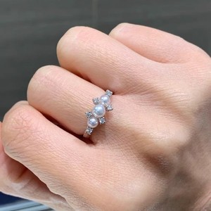 Anillo de Plata S925 DIY 10644 con Soporte de Bambú, Cuentas Redondas de 2-4 mm, Accesorios de Perlas - Elegantes Anillos de Perlas - Product Image 1