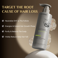 Shampoo à la caféine pour usage quotidien, pour prévenir la perte de cheveux et renforcer les racines des cheveux, traitement de repousse pour femmes