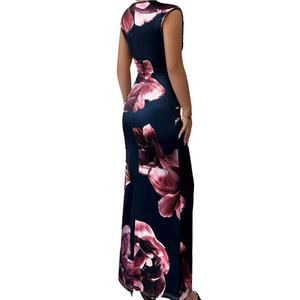Vestidos Elegantes de Tela Ligera de Lujo para Mujer, Personalizados al por Mayor, OEM, Estampados, sin Mangas, con Flores en la Cadera - Product Image 4