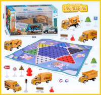 Mini-voitures miniatures en métal moulé sous pression avec tapis de jeu, camions de police, de pompiers, de secours, militaires et agricoles en alliage, jouet de simulation pour enfants