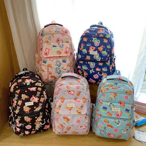 Large Capacity Korean-Style Graffiti Bear Schoolbag Women's Fashionable Oxford College <b>Backpack</b> Zipper for Junior Senior High - Product Image 6