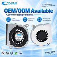 Ventilateurs de refroidissement pour ordinateur portable ODM, mini ventilateur soufflant 4 broches PWM 5010 50 mm 5 V CC, 49x49x11,5 mm, pour amplificateur de voiture