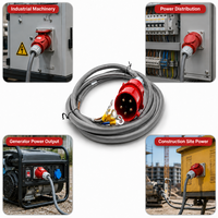 Câble d'alimentation industriel IEC 60309 CEE à 5 broches 3P+N+PE 400V avec bornes à anneau, longueur personnalisée